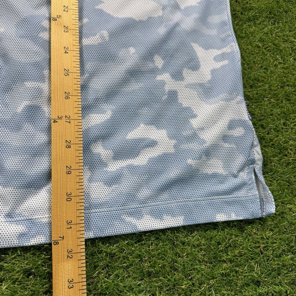 Devereux Polo Shirt Mens XXL Blue Camo Geometric AOP Golf Stretch Performance - Picture 11 of 12